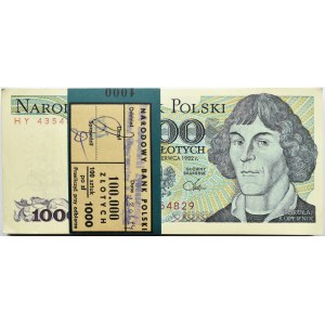 Polska, PRL, paczka bankowa 1000 złotych 1982, seria HY, UNC