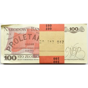 Polska, PRL, paczka bankowa 100 złotych 1988, seria SW