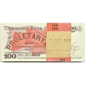 Polska, PRL, paczka bankowa 100 złotych 1988, seria SW