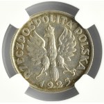 Polska, II RP, Kłosy, 1 złoty 1925, Londyn, NGC MS64 - BARDZO RZADKA ODMIANA