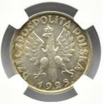 Polska, II RP, Kłosy, 1 złoty 1925, Londyn, NGC MS64 - BARDZO RZADKA ODMIANA