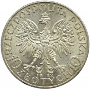 Polska, II RP, Głowa kobiety, 10 złotych 1932, ze znakiem mennicy, Warszawa