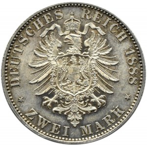 Niemcy, Prusy, Fryderyk III, 2 marki 1888, Berlin, UNC