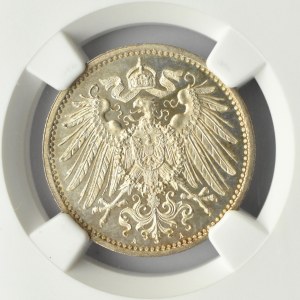 Niemcy, Prusy, 1 marka 1914 A, Berlin, wybitny menniczy egzemplarz, NGC MS67+