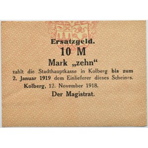 Kolberg/Kołobrzeg, notgeld 10 marek 1918, piękny