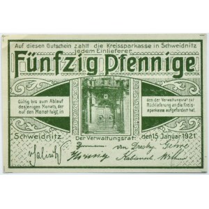 Schweidnitz/Świdnica, 50 pfennig 1921, UNC