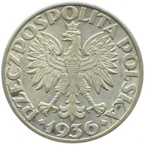 Polska, II RP, Żaglówka, 5 złotych 1936, Warszawa