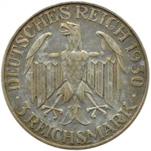 Niemcy, Republika Weimarska, 3 marki 1929 J, Hamburg, Graf Zeppelin