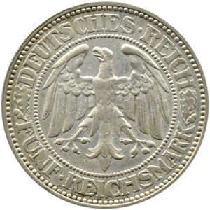 Niemcy, Republika Weimarska, 5 marek 1927 A, Berlin, Dąb