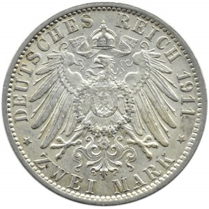 Niemcy, Prusy, Wilhelm II, 2 marki 1911 A, Berlin