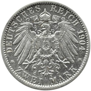 Niemcy, Prusy, Wilhelm II, 2 marki 1904 A, Berlin