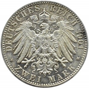 Niemcy, Prusy, Wilhelm II, 2 marki 1901 A, Berlin