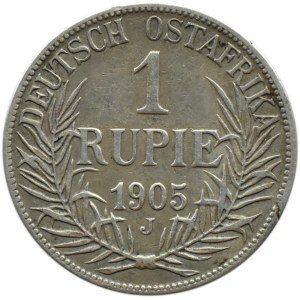 Niemcy, OstAfrica, Guilelmus (Wilhelm) II, 1 rupia 1905 J, Hamburg