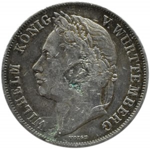 Niemcy, Wirtembergia, Wilhelm, gulden 1841, 25 lat panowania, Stuttgart