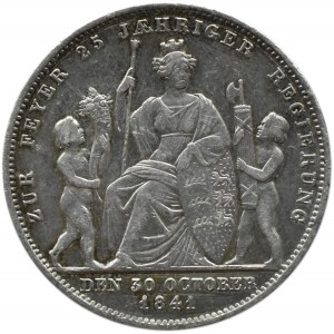 Niemcy, Wirtembergia, Wilhelm, gulden 1841, 25 lat panowania, Stuttgart