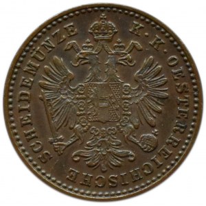 Austro-Węgry, Franciszek Józef I, 1 krajcar 1881, Wiedeń
