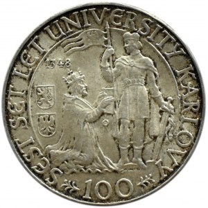 Czechosłowacja, 100 koron 1948, 600 lat Uniwersytetu Karola, UNC