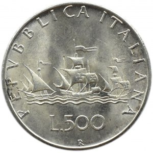 Włochy, 500 lirów 1966 R, Rzym, UNC