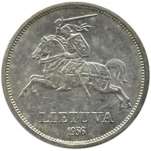 Litwa, J. Basanavicius, 5 litów 1936, Kowno, UNC-