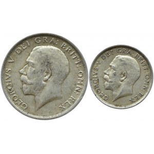 Wielka Brytania, Jerzy V, lot dwóch monet 1915-1916, Londyn