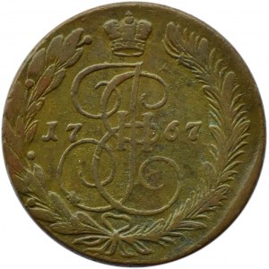 Rosja, Katarzyna II, 5 kopiejek 1767 E.M., Jekaterinburg