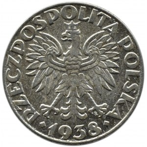 Polska, Generalna Gubernia, 50 groszy 1938, niklowane, PIĘKNE