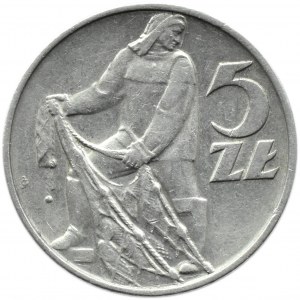 Polska, PRL, Rybak, 5 złotych 1971, Warszawa