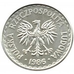Polska, PRL, 1 złoty 1986, Warszawa, UNC