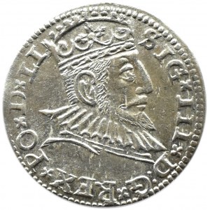 Zygmunt III Waza, trojak 1591, Ryga, odmiana z małą głowa króla, końcówka napisu LI