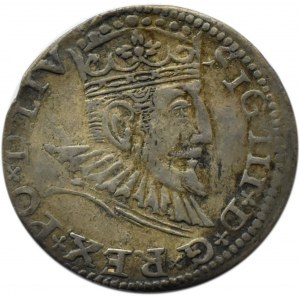 Zygmunt III Waza, trojak 1593, Ryga, odmiana z rozetą między D G