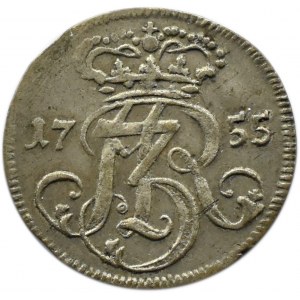 August III Sas, trojak 1755, Gdańsk