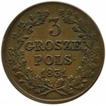 Powstanie Listopadowe, 3 grosze 1831 K.G., Warszawa