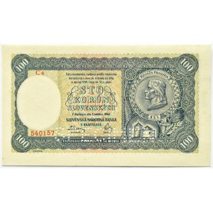 Słowacja, 100 koron 1940, seria C6 emisja II, Bratysława, SPECIMEN