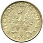 Polska, II RP, Kłosy, 2 złote 1925 z kropką, Londyn, UNC