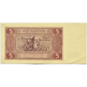 Polska, RP, 5 złotych 1948, seria D, rzadkie