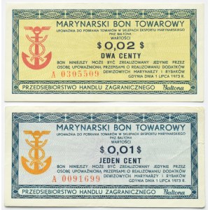 Polska, Baltona, 1 i 2 centy 1973, lot bonów, seria A