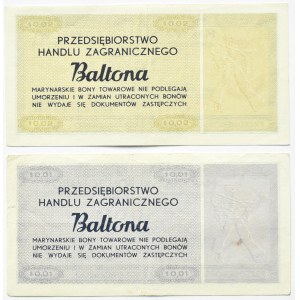 Polska, Baltona, 1 i 2 centy 1973, lot bonów, seria A