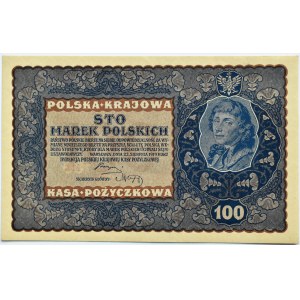 Polska, II RP, 100 marek 1919, Warszawa, IE seria S, UNC