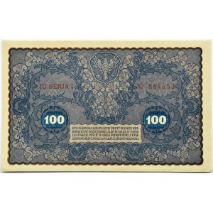 Polska, II RP, 100 marek 1919, IG seria I, UNC