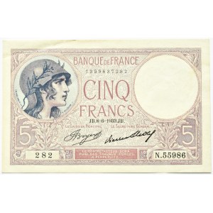 Francja, 5 franków 1933, seria 282 N, Paryż
