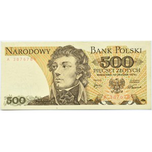 Polska, PRL, 500 złotych 1974, seria A, Warszawa, RZADKIE