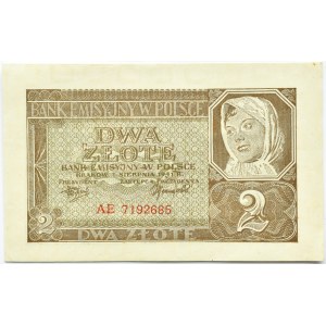 Polska, Generalna Gubernia, 2 złote 1941, seria AE, Kraków, UNC