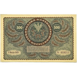 Polska, II RP, 500 marek 1919, I Serja BD