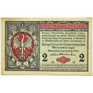 Polska, II RP, 2 marki 1916 Generał, Warszawa, seria B