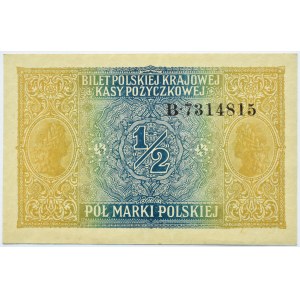Polska, II RP, 1/2 marki 1916 Generał seria B, UNC