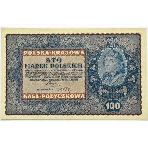 Polska, II RP, 100 marek 1919, IC seria R, UNC