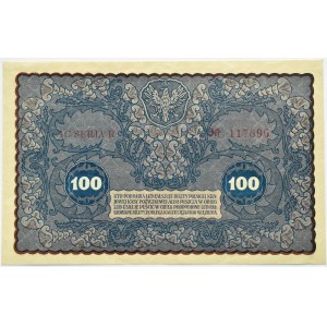 Polska, II RP, 100 marek 1919, IC seria R, UNC