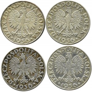 Polska, II RP, Żaglówka, lot 2 złote 1936, Warszawa