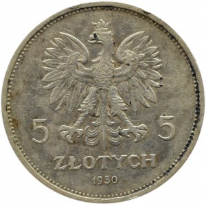 Polska, II RP, Sztandar, 5 złotych 1930, Warszawa