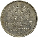 Polska, II RP, Sztandar, 5 złotych 1930, Warszawa